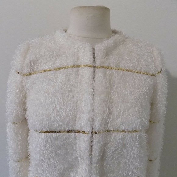 Darling Vivienne Cream Coat w/Gold Sequins, S NEW - Picture 2 of 5